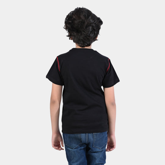 Boys Cotton Jersey T-Shirt H/S Character-BLACK