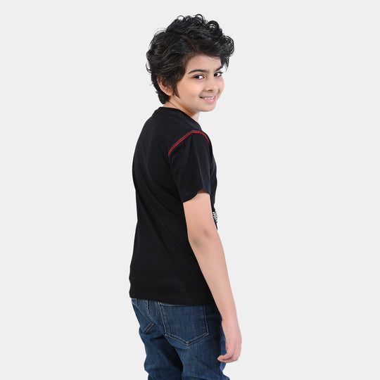 Boys Cotton Jersey T-Shirt H/S Character-BLACK