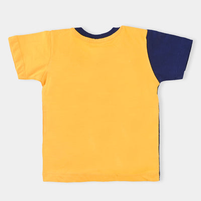 Infant Boys Cotton Jersey Round Neck T-Shirt Character-True Navy