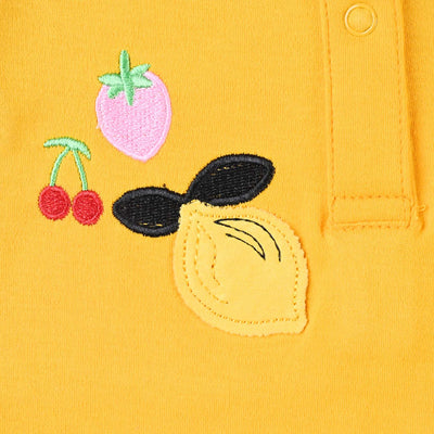 Infant Girls Cotton Interlock Knitted Romper Fruits EMB-Citrus
