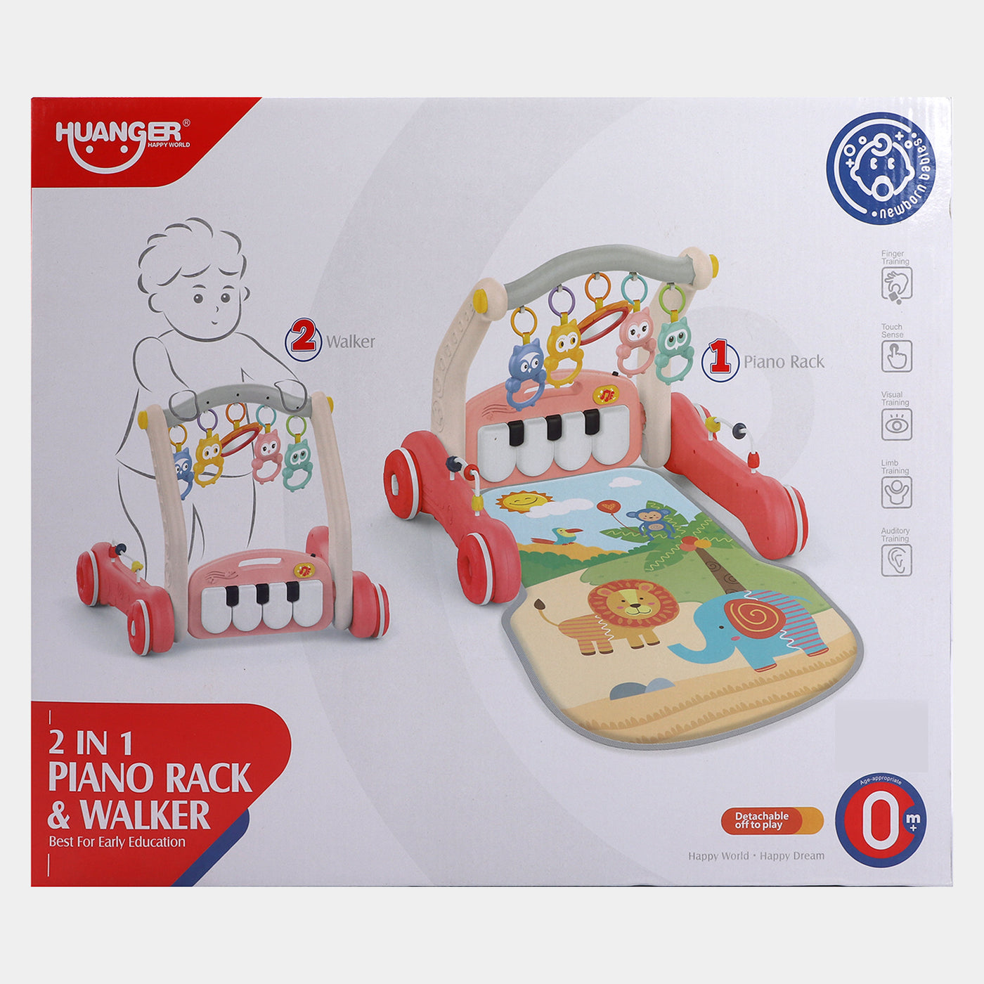 2 IN 1 Piano Rack & Walker With Light & Music