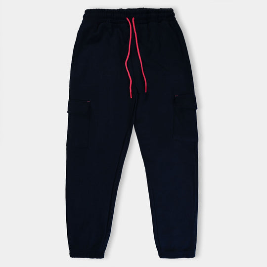Teens Girls Fleece Knitted Trouser-NAVY