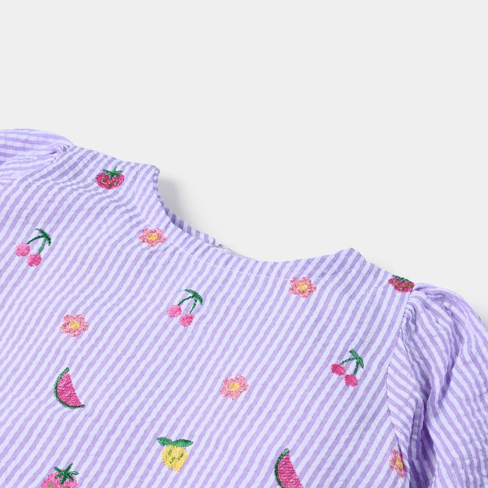 Infant Girls PC Jersey EMB Top Fruit Basket-Lavender