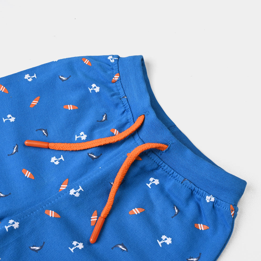 Infant Boys Cotton Terry Knitted Short Beach-Brill.Blue