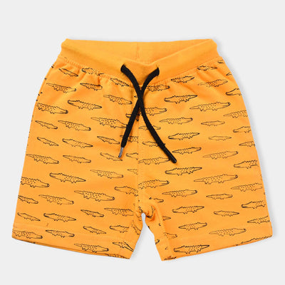Infant Boys Cotton Terry Knitted Short Crocodile-Citrus