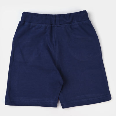 Boys Cotton Terry Knitted Short-True Navy
