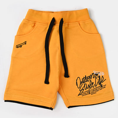 Boys Cotton Terry Knitted Terry Short Outdoor Style Life-Citrus