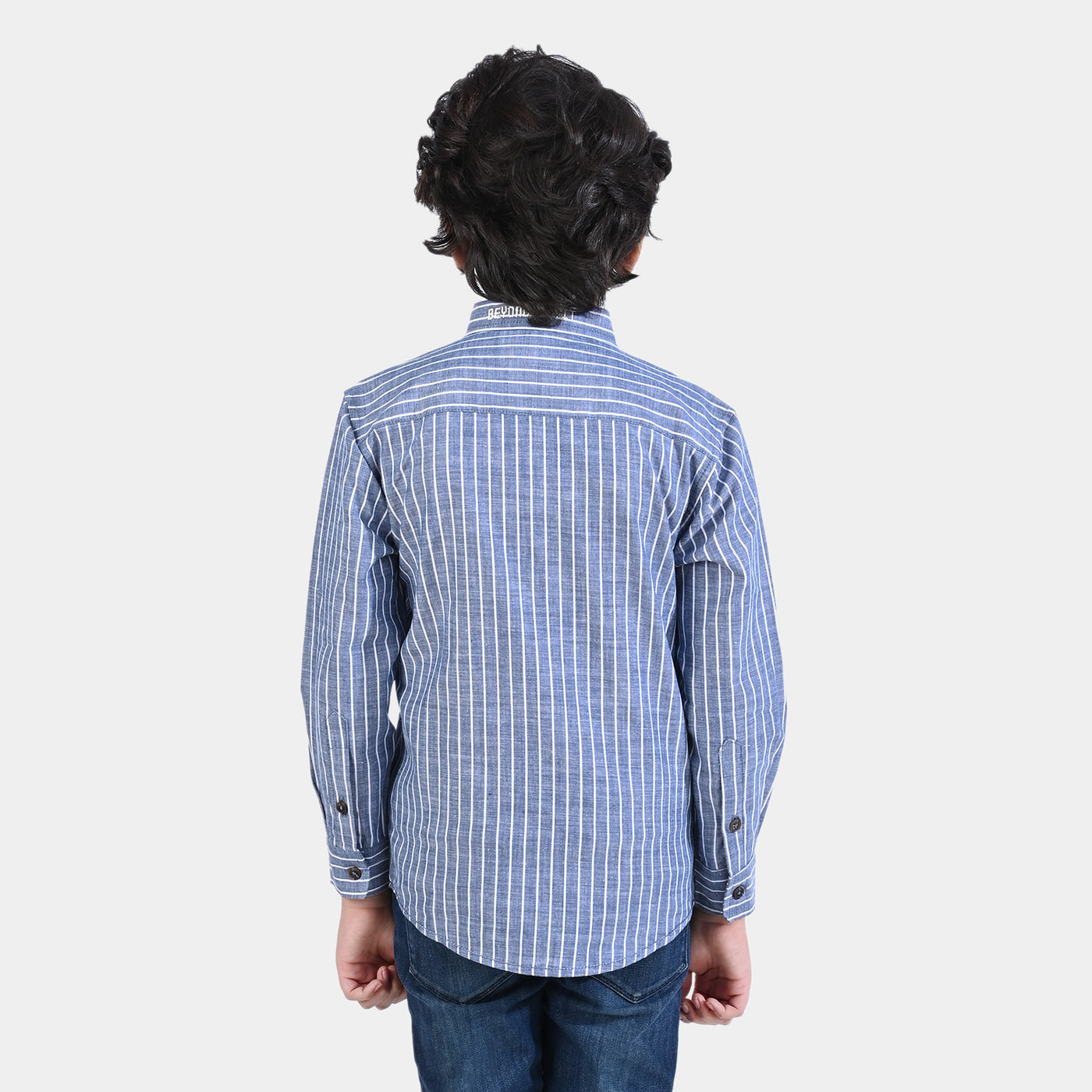 Boys Yarn Dyed Casual Shirt (Beyond Limit)-Blue