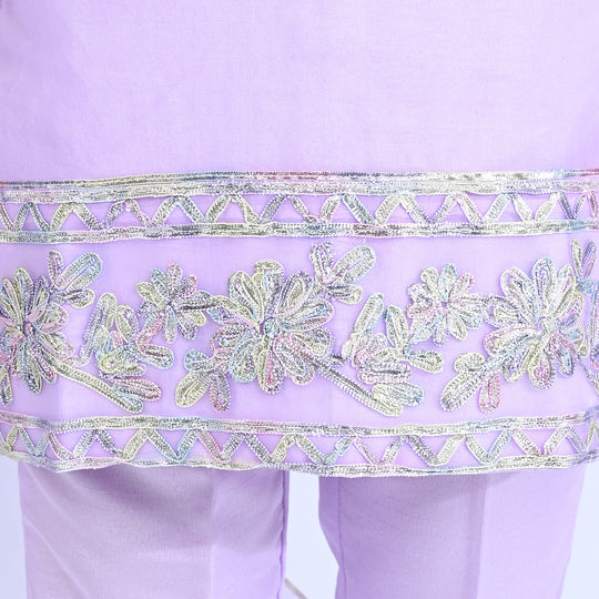 Girls Raw Silk 3PCs Suit Gotta Work - Lilac