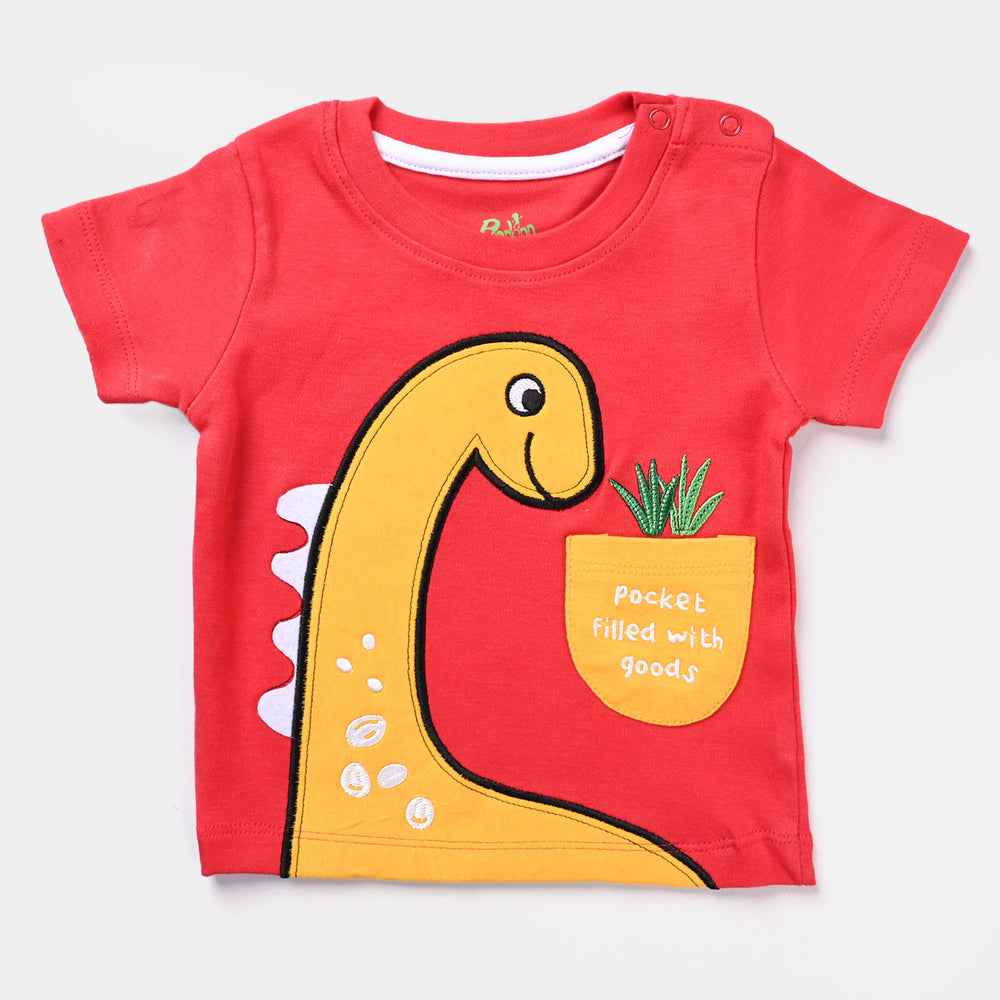 Infant Boys Cotton Jersey Knitted Suit Dinosaur-F.Scarlet