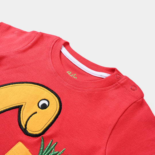 Infant Boys Cotton Jersey Knitted Suit Dinosaur-F.Scarlet