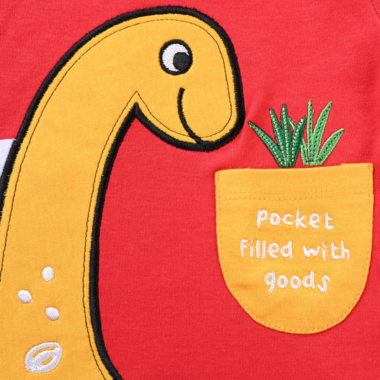 Infant Boys Cotton Jersey Knitted Suit Dinosaur-F.Scarlet