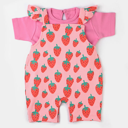 Infant Girls Cotton Jersey Knitted Suit Strawberry