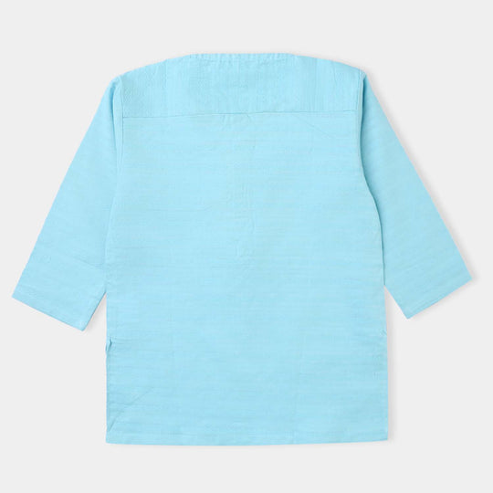 Infant Boys Jacquard Basic Kurta (Tropical Breeze) L/BLUE