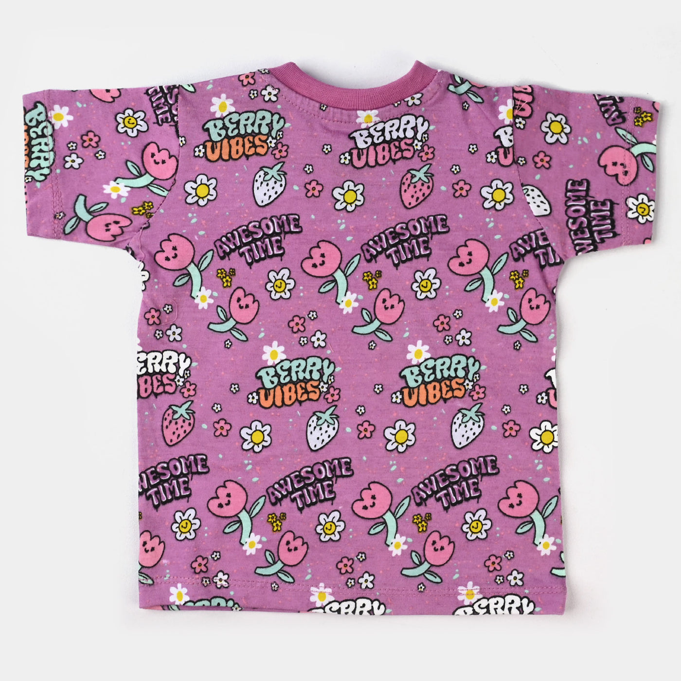 Infant Girls Cotton Jersey T-Shirt Berry Vibes-Violet Tulip