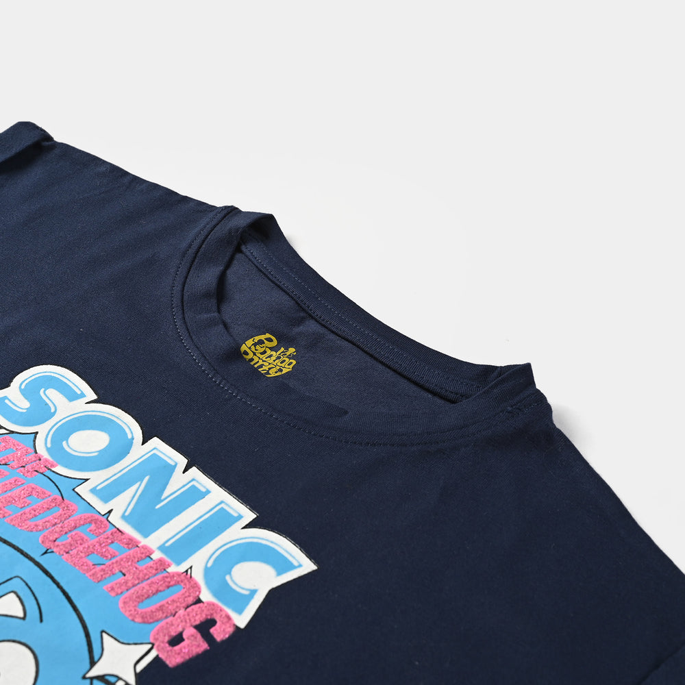 Girls Cotton Jersey T-Shirt H/S Character-True Navy