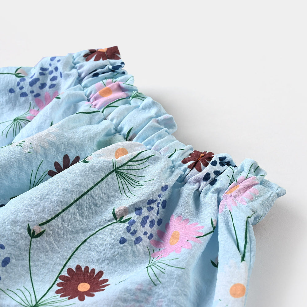 Infant Girls Seersucker Skirt Printed-SKY BLUE