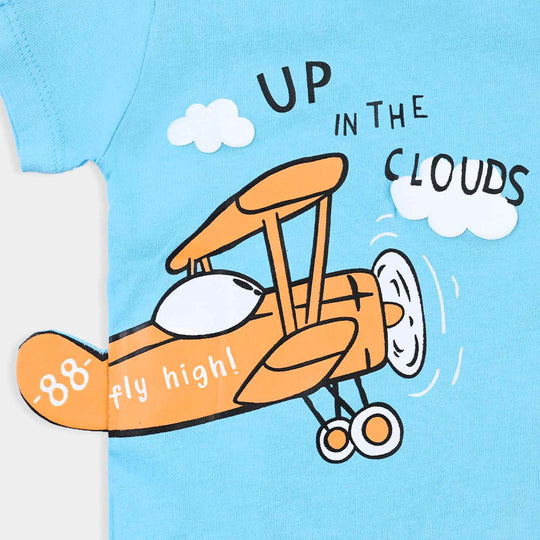 Infant Boys Cotton Terry T-Shirt Up In The Clouds-Atomizer