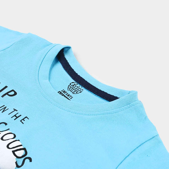 Infant Boys Cotton Terry T-Shirt Up In The Clouds-Atomizer