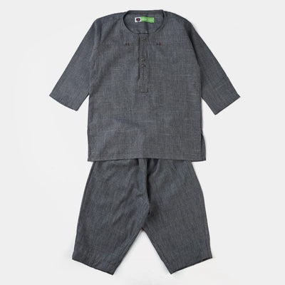 Infants Boys Poly Viscose Shalwar Suit (Cut & Sew)-GREY