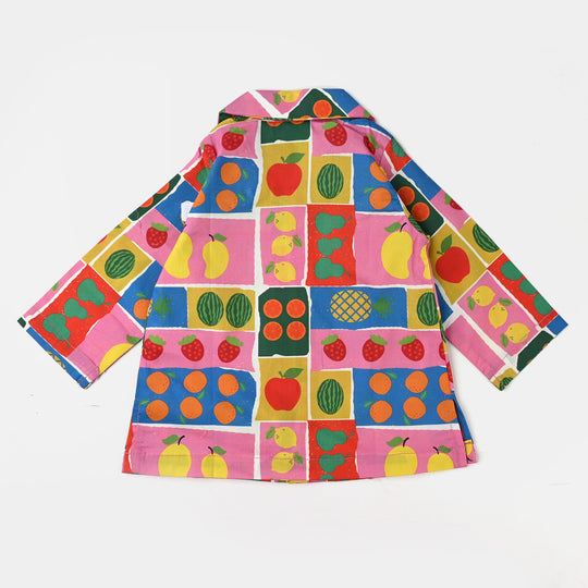 Infant Girls Cotton Poplin Casual Top Fruits Gala-Multi