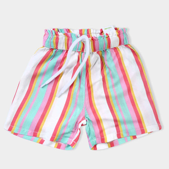 Infant Girls Viscose Short Striper-Printed