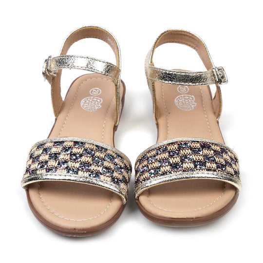 Fancy Shiny Sandal For Girls - Gold