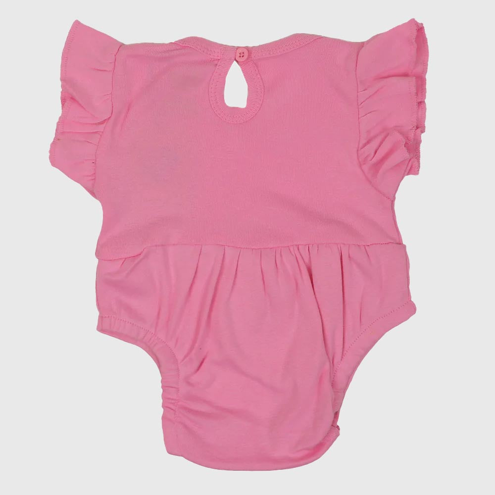Infant Girls Knitted Romper Big Bow - Pink