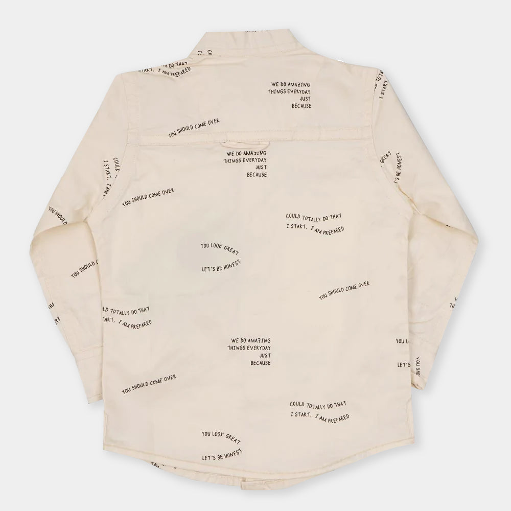 Infant Boys Casual Shirt Game over - Cream