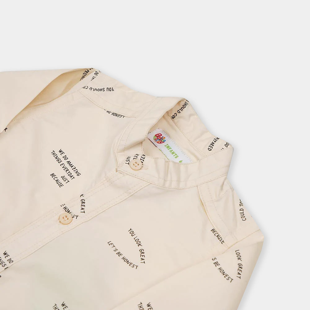 Infant Boys Casual Shirt Game over - Cream