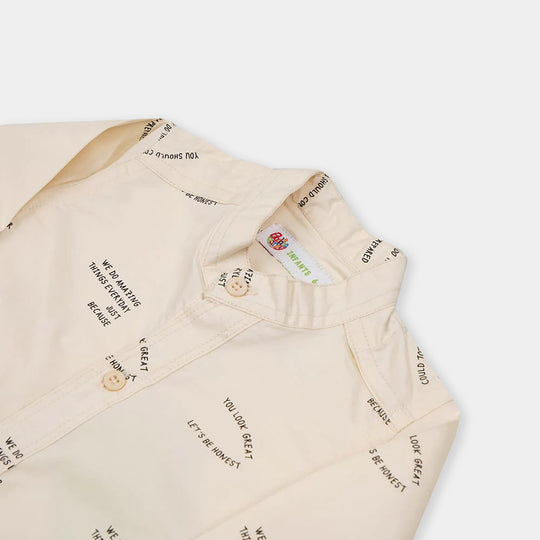 Infant Boys Casual Shirt Game over - Cream