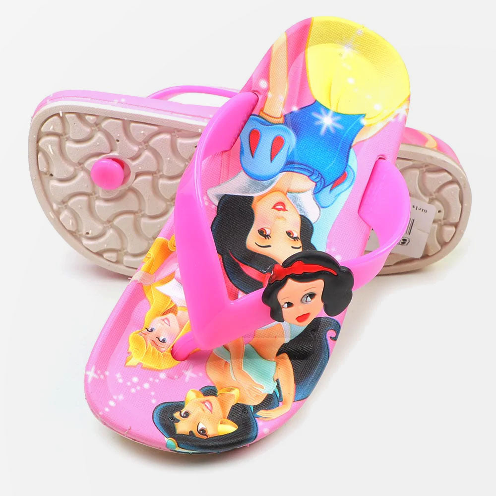 Princess Character Girls Slipper - L.Pink