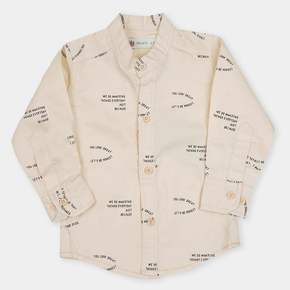 Infant Boys Casual Shirt Game over - Cream