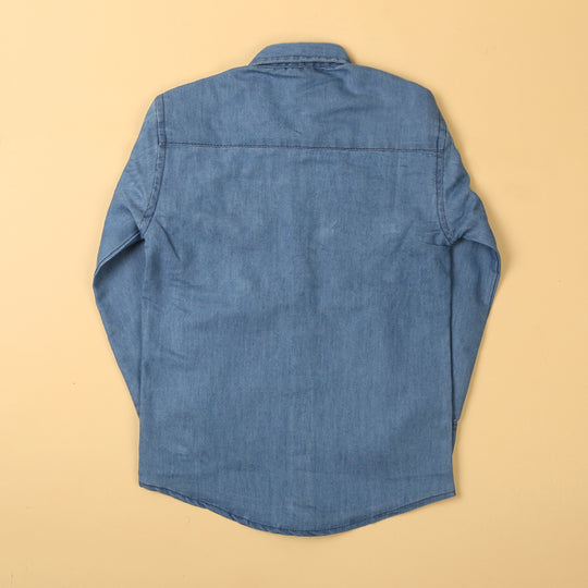Life Is Better Denim Shirt For Boys - Blue
