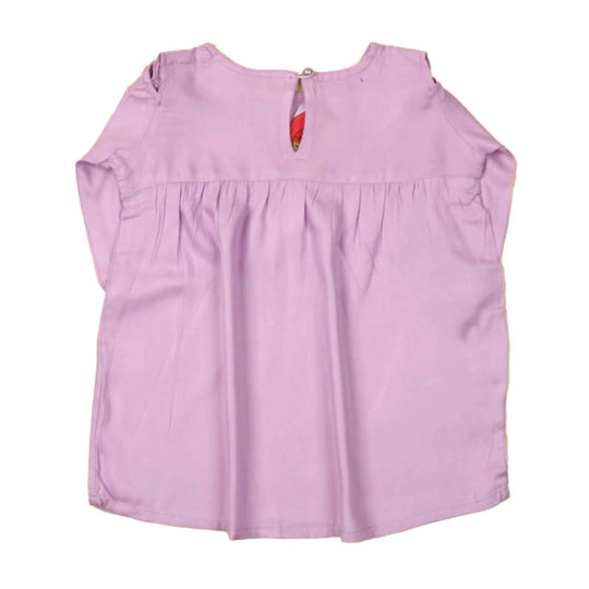 Embroided Heaven Top For Girls - Lilac