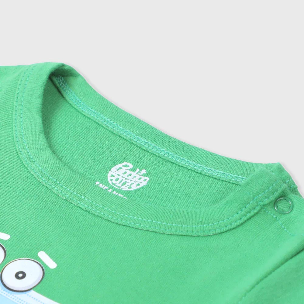 Infant Boys Basic Romper Protect Yourself - Fern Green