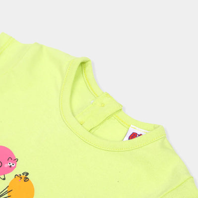 Infant Girls T-Shirt Always Happy-Sunny Lime