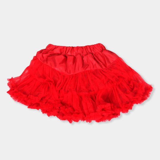 Girls Skirt Net Frill E-C  - Red
