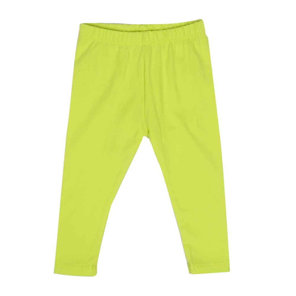 Green plain tights for kids Lime -  