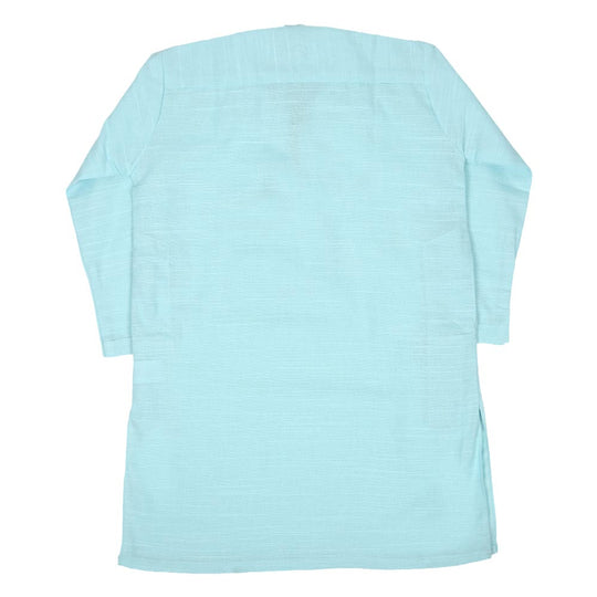 Boys Basic Kurta Slub - Aqua
