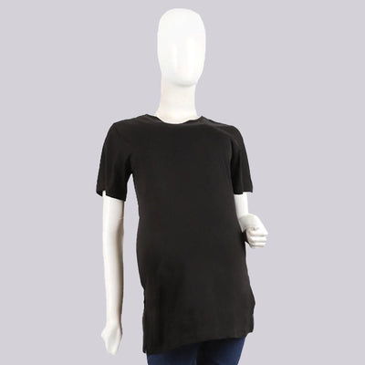 Women's Maternity V Neck T-Shirt - BLACK