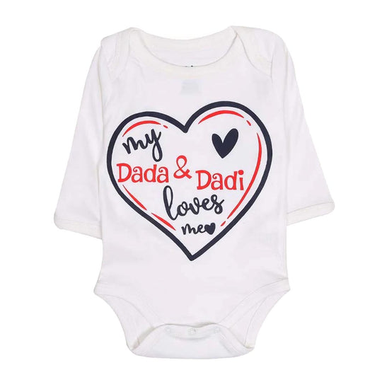 My Dada & Dadi Loves Me Romper For Infant - White