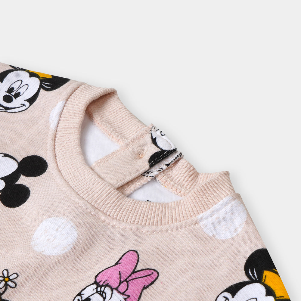 Infant Girls Sweatshirt Cartoon Character - Light Peach