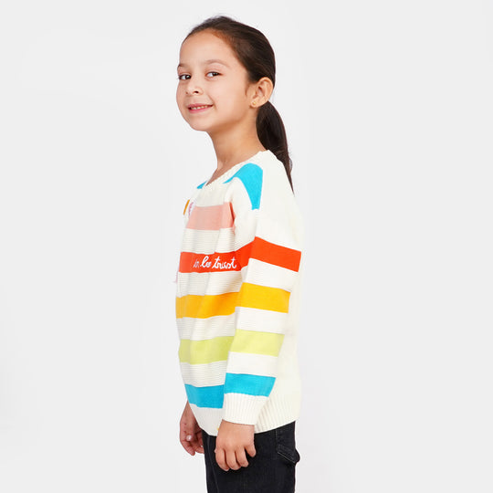 Girls Sweater Yarn Dyed - Multi