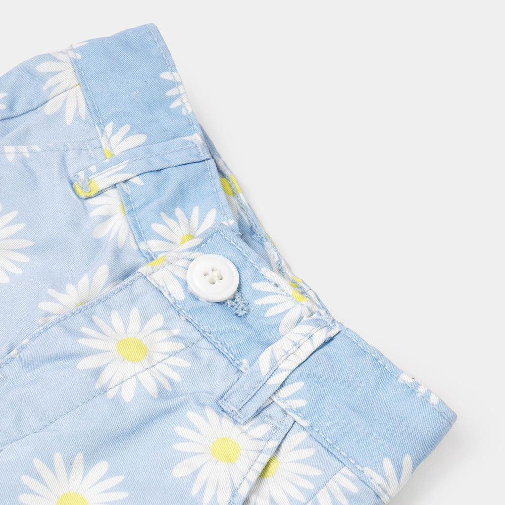 Infant Girls Cotton Short Flower - SKY BLUE