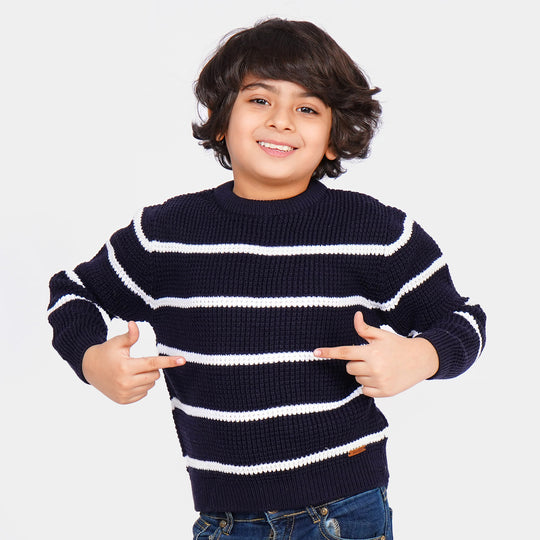 Boys Sweater Thin Stripe - Black
