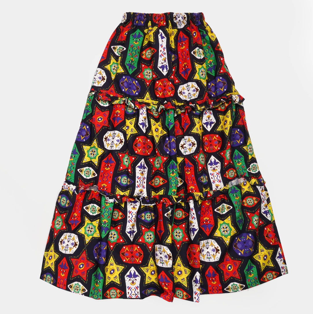 Teens Girls Digital Print Long Skirt All Day - Multi