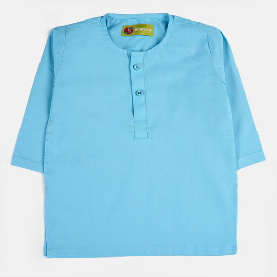 Infant Boys Cotton Basic Kurta | SKY BLUE