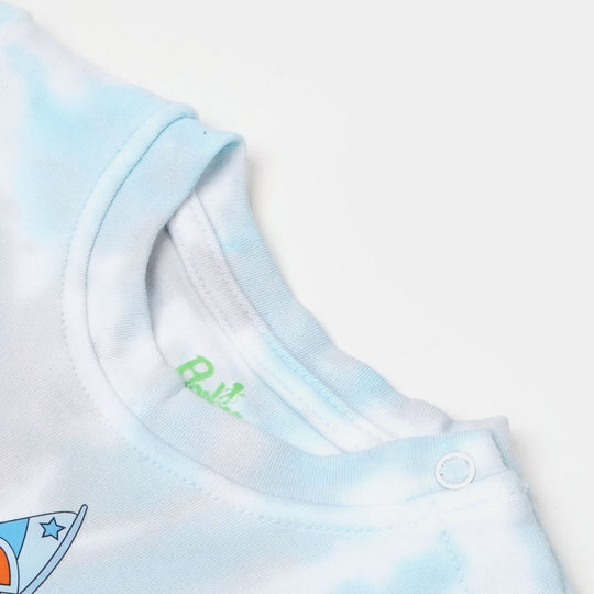 Boys Cotton Set 2Pcs Cloud Tie Dye - White