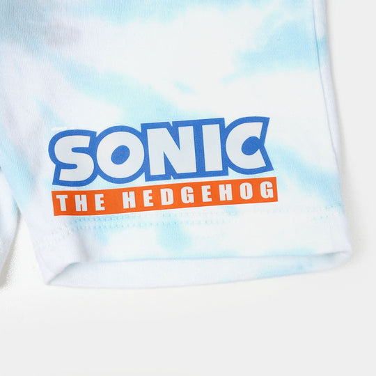 Boys Cotton Set 2Pcs Cloud Tie Dye - White